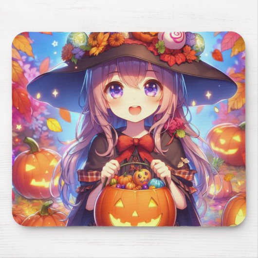 Schattigee anime Halloween Witch Muismat (Voorkant)