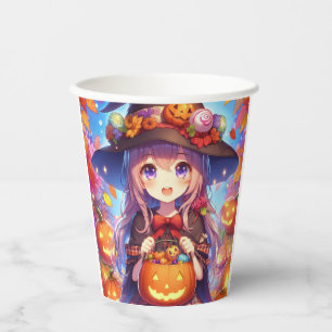Schattigee anime Halloween Witch Papieren Bekers