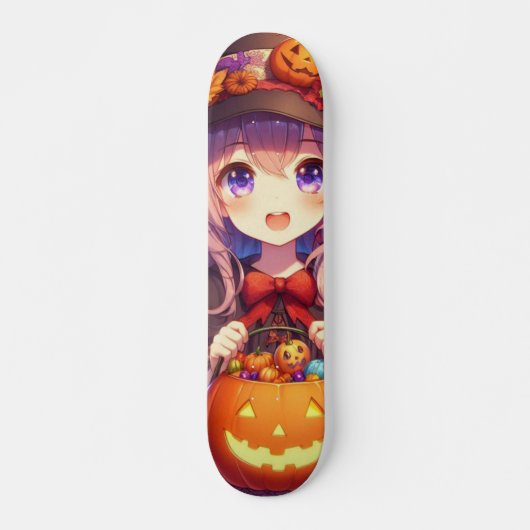 Schattigee anime Halloween Witch Persoonlijk Skateboard (Voorkant)