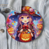 Schattigee anime Halloween Witch Ronde Button 6,0 Cm (In situ)