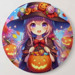 Schattigee anime Halloween Witch Ronde Button 6,0 Cm