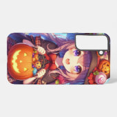 Schattigee anime Halloween Witch Samsung Galaxy Hoesje (Achterkant horizontaal)