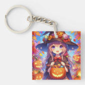 Schattigee anime Halloween Witch Sleutelhanger (voorkant)