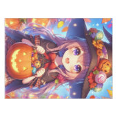 Schattigee anime Halloween Witch Tafelkleed (Voorkant (Horizontaal))