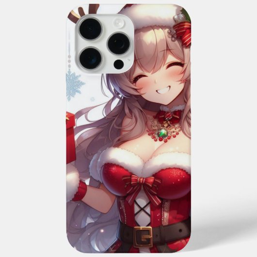 Schattigee anime kerst meisje Case-Mate iPhone case (Achterkant)