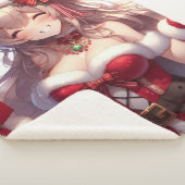 Schattigee anime kerst meisje sherpa deken (3/4)