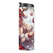 Schattigee anime kerst meisje thermosbeker (Geroteerd rechts)
