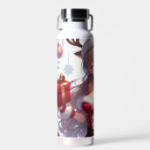 Schattigee anime Kerstmis meisje Water Bottle Waterfles (Voorkant)
