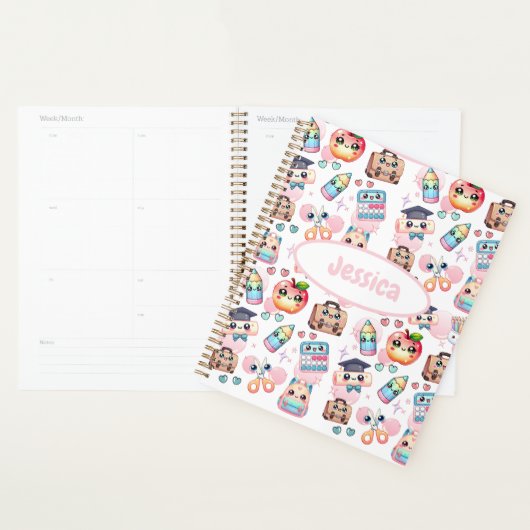 Schattigee Anime Kinder School Roze Planner (Display)
