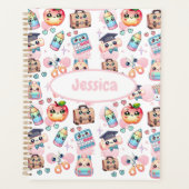 Schattigee Anime Kinder School Roze Planner (Voorkant)