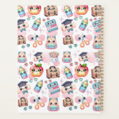 Schattigee Anime Kinder School Roze Planner (Achterkant)