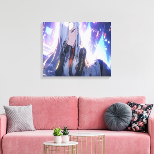 Schattigee anime kunst. canvas afdruk (Insitu (Woonkamer))