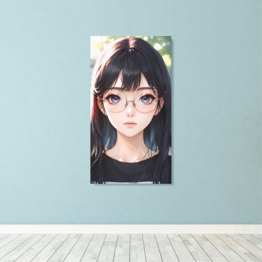 Schattigee anime kunst. canvas afdruk (Insitu (Houten vloer))