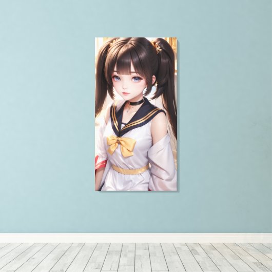 Schattigee anime kunst. canvas afdruk (Insitu (Houten vloer))