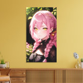 Schattigee anime kunst. canvas afdruk (Insitu (Woonkamer))