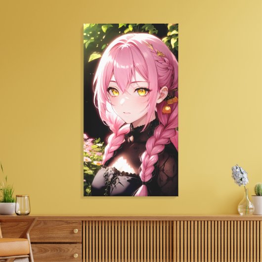 Schattigee anime kunst. canvas afdruk (Insitu (Woonkamer))