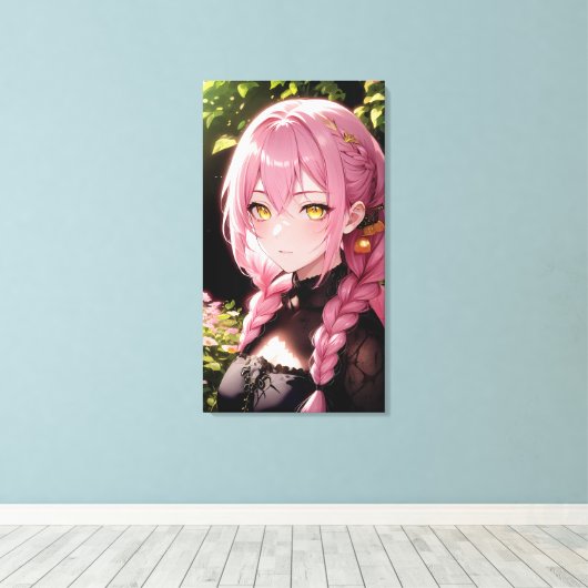 Schattigee anime kunst. canvas afdruk (Insitu (Houten vloer))