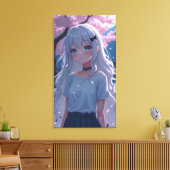 Schattigee anime kunst. canvas afdruk (Insitu (Woonkamer))