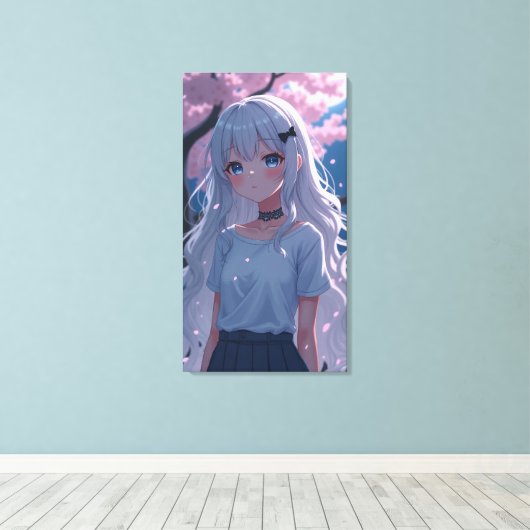 Schattigee anime kunst. canvas afdruk (Insitu (Houten vloer))
