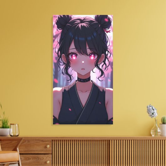 Schattigee anime kunst. canvas afdruk (Insitu (Woonkamer))