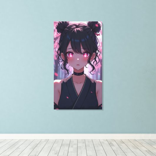 Schattigee anime kunst. canvas afdruk (Insitu (Houten vloer))