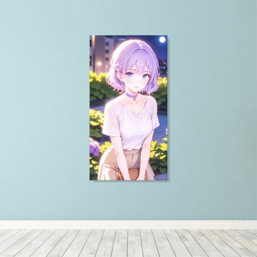 Schattigee anime kunst. canvas afdruk (Insitu (Houten vloer))