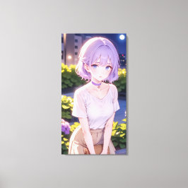 Schattigee anime kunst. canvas afdruk