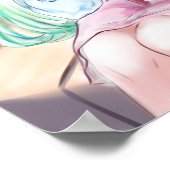 Schattigee Anime Little Girl Illustratie Poster (Hoek)