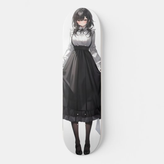 Schattigee Anime Maid Persoonlijk Skateboard (Voorkant)
