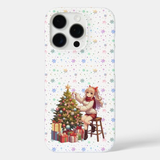 Schattigee anime meisje trimmen van de boom Case-Mate iPhone case (Achterkant)