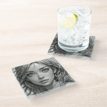 Schattigee anime meisje zwart-wit portret