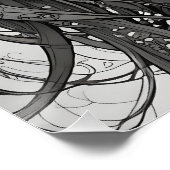 Schattigee anime meisje zwart-wit portret perfect poster (Hoek)