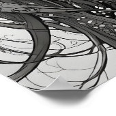 Schattigee anime meisje zwart-wit portret poster (Hoek)