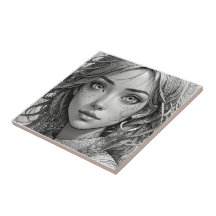 Schattigee anime meisje zwart-wit portret