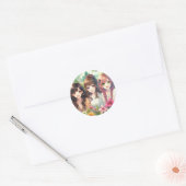 Schattigee anime meisjes ronde sticker (Envelop)