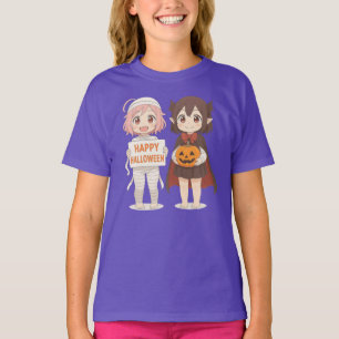 Schattigee anime mummie & vampier meisjes t-shirt