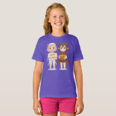 Schattigee anime mummie & vampier meisjes t-shirt (Voorkant volledig)
