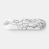 Schattigee Anime Schoolmeisje Zwart Wit Tekening Persoonlijk Skateboard (Horizontaal)