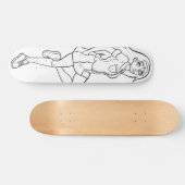 Schattigee Anime Schoolmeisje Zwart Wit Tekening Persoonlijk Skateboard (Horizontaal)