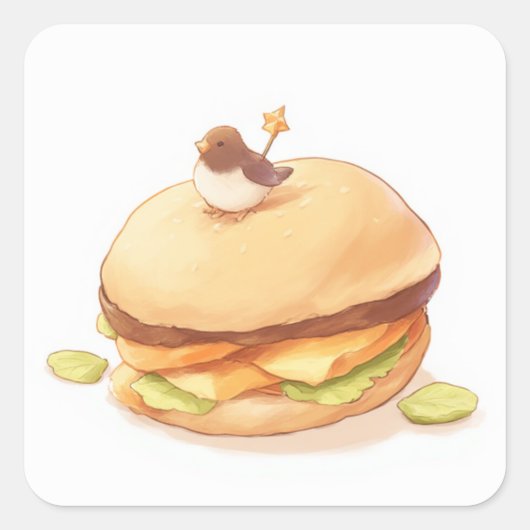 Schattigee anime-Sticker Vierkante Sticker (Voorkant)