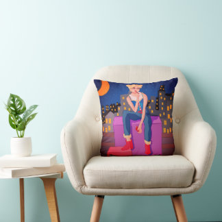 Schattigee anime stijl kussen met handgetekende on