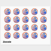 Schattigee anime thema bruiloft ronde sticker (Vel)
