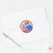 Schattigee anime thema bruiloft ronde sticker (Envelop)