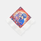 Schattigee anime thema bruiloft servet (Hoek)