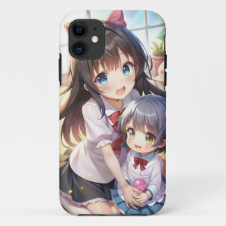 Schattigee anime zussen Case-Mate iPhone case
