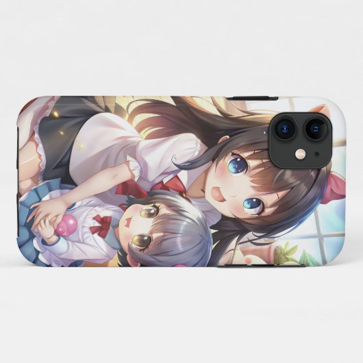 Schattigee anime zussen Case-Mate iPhone case (Achterkant (horizontaal))