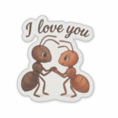 Schattigee Ant Love Sticker – Romantisch Transpara (Voorkant)