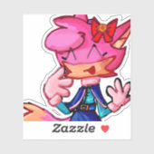 Schattigee Anthro stijl Roze Dier Laptop Sticker (Vel)