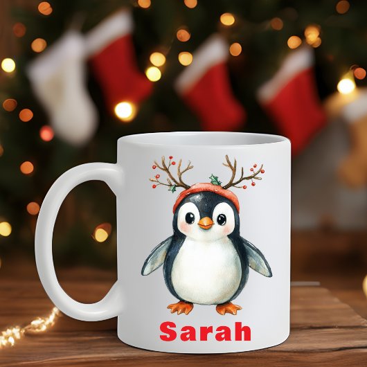Schattigee Antlers Penguin Holiday Coffee Mok