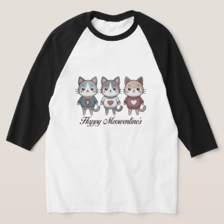 Schattigee antropomorfe katten met hart T-shirt